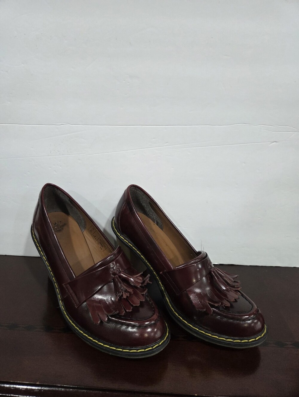 Dr. Martens Roma Burgundy Leather Tassel Heeled Sz.9